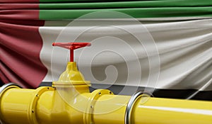 UAE oil and gas fuel pipeline. Oil industry concept. 3D Rendering