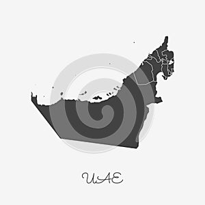 UAE region map: grey outline on white background. photo