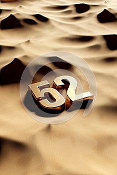 UAE\'s 52 National Day Celebration - 52 written in Desert Sand - 3D Illustration