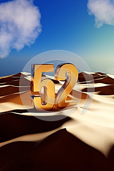 UAE\'s 52 National Day Celebration - Golden 51 in Desert Sand - 3D Illustration