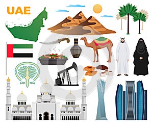 UAE Travel Icons Set