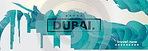 UAE United Arab Emirates Dubai skyline city gradient vector webs