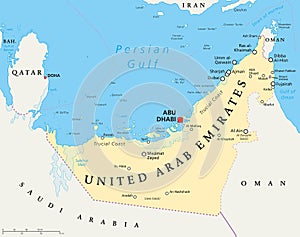 UAE United Arab Emirates Political Map photo