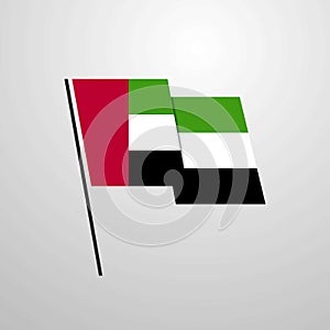 UAE waving Flag design vector background