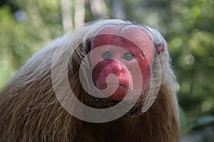 Uakari monkey, Cacajao calvus,