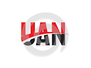 UAN Letter Initial Logo Design Vector Illustration