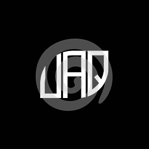 UAQ letter logo design on black background. UAQ creative initials letter logo concept. UAQ letter design