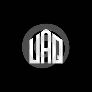 UAQ letter logo design on BLACK background. UAQ creative initials letter logo concept. UAQ letter design