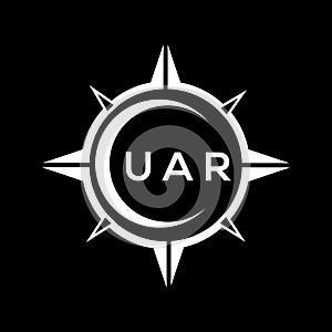 UAR abstract technology logo design on Black background. UAR creative initials letter logo concept.UAR logo, UAR icon, UAR