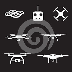 UAV camera icons set