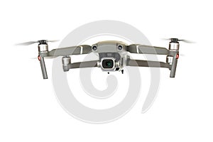 UAV or Drone hovering isolated on a white background photo