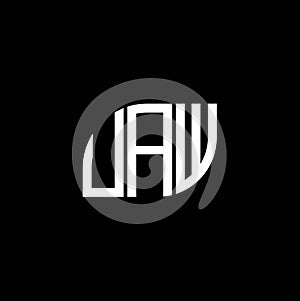 UAW letter logo design on black background. UAW creative initials letter logo concept. UAW letter design