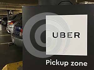 Uber car service pick up zone
