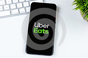 Uber Eats app logo on a smartphone screen.
