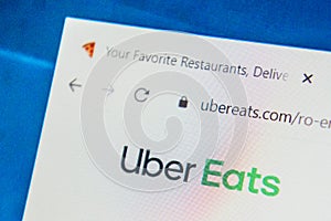 Ubereats.com Web Site. Selective focus.