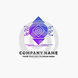 ubicomp, Computing, Ubiquitous, Computer, Concept Purple Business Logo Template. Place for Tagline