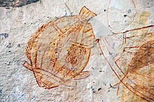 Ubirr Fish rock art photo