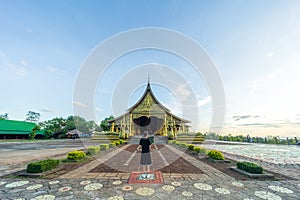 Ubon Ratchathani, Thailand, November 23, 2022, Buddhists visit Sirindhorn Wararam Phu Prao Temple. Ubon Ratchathani Province,