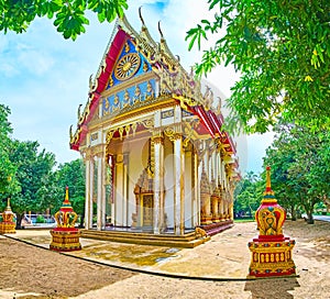 The Ubosot of Wat Suwan Kuha Cave Temple, Phang Nga, Thailand