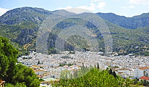 View of Ubrique, one of the white villages of the Sierra of Cadiz, Spain photo