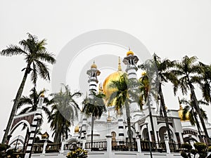 Ubudiah Mosque minaret during sunrise at Kuala Kangsar, Perak, Malaysia