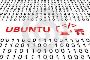 UBUNTU concept binary code 3d
