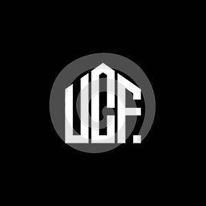 UCF letter logo design on BLACK background. UCF creative initials letter logo concept. UCF letter design