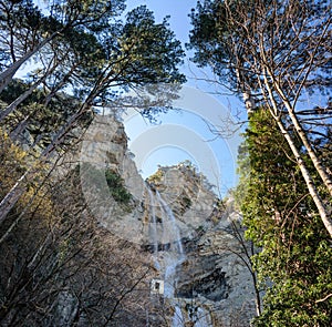 Uchan-su waterfall in spring, Crimea