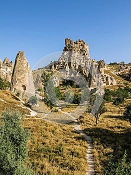 Uchisar castle in Cappadocia, Turkey