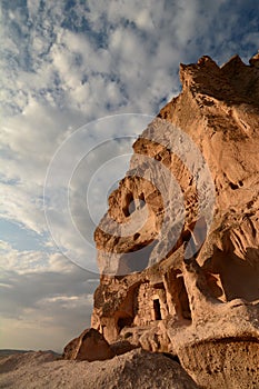 Uchisar castle detail. Nevsehir province. Cappadocia. Turkey