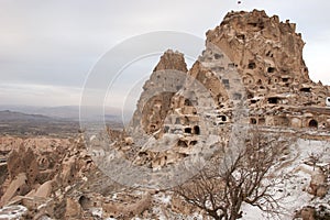 Uchisar Castle and Hill in Nevsehir.