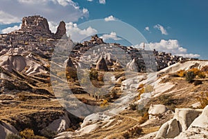 Uchisar Castle and town, Cappadocia, Central Anatolia,