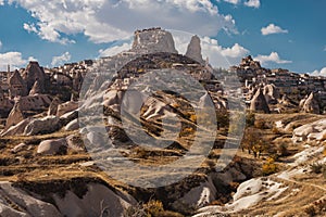 Uchisar Castle and town, Cappadocia, Central Anatolia,