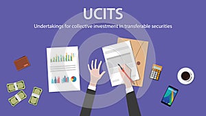Ucit undertakings for collective investment in transferable securities concept photo