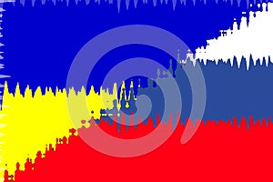 Ukraine Russia. Conflict between Russia and Ucraine war concept. Ukraine flag and Russia flag background. Horizontal design. photo