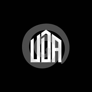 UDA letter logo design on BLACK background. UDA creative initials letter logo concept. UDA letter design.UDA letter logo design on