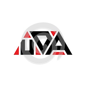 UDA triangle letter logo design with triangle shape. UDA triangle logo design monogram. UDA triangle vector logo template with red