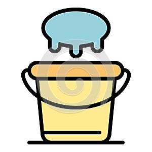 Udder and bucket icon color outline vector