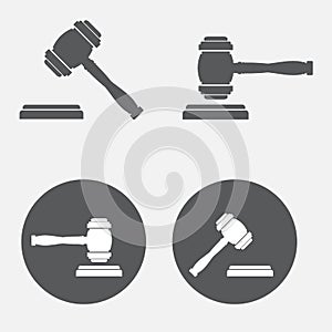 Udge gavel. Ceremonial mallet icon