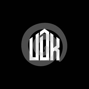 UDK letter logo design on BLACK background. UDK creative initials letter logo concept. UDK letter design