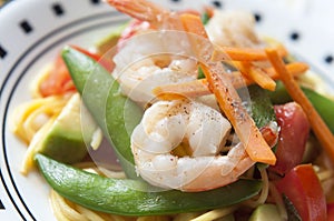 Udon noodles and tomato salad