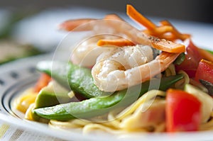 Udon noodles and tomato salad