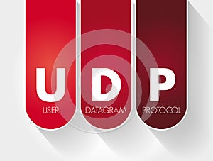 UDP - User Datagram Protocol acronym, technology concept background
