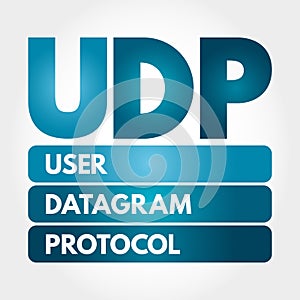 UDP - User Datagram Protocol acronym, technology concept background