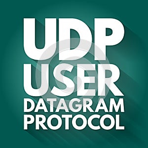 UDP - User Datagram Protocol acronym, technology concept background