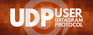UDP - User Datagram Protocol acronym, technology concept background