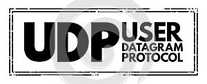 UDP - User Datagram Protocol acronym, technology concept background