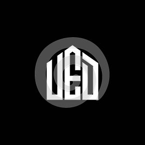 UED letter logo design on BLACK background. UED creative initials letter logo concept. UED letter design.UED letter logo design on