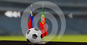 UEFA EURO 2024 Soccer Liechtenstein vs Portugal European Championship Qualification, Liechtenstein and Portugal with soccer ball.