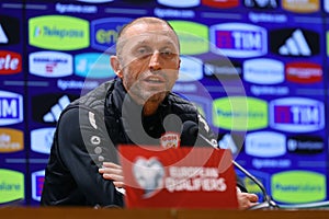 Uefa Euro 2024, European Qualifiers, press conference Blagoja Milevski North Macedonia coach manager